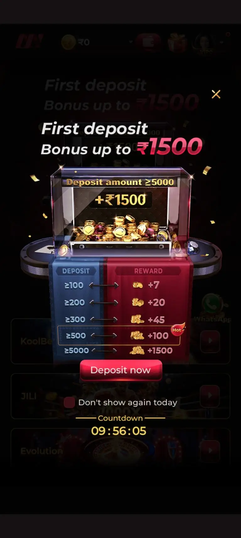 MMY GAME APP First Deposit Bonus