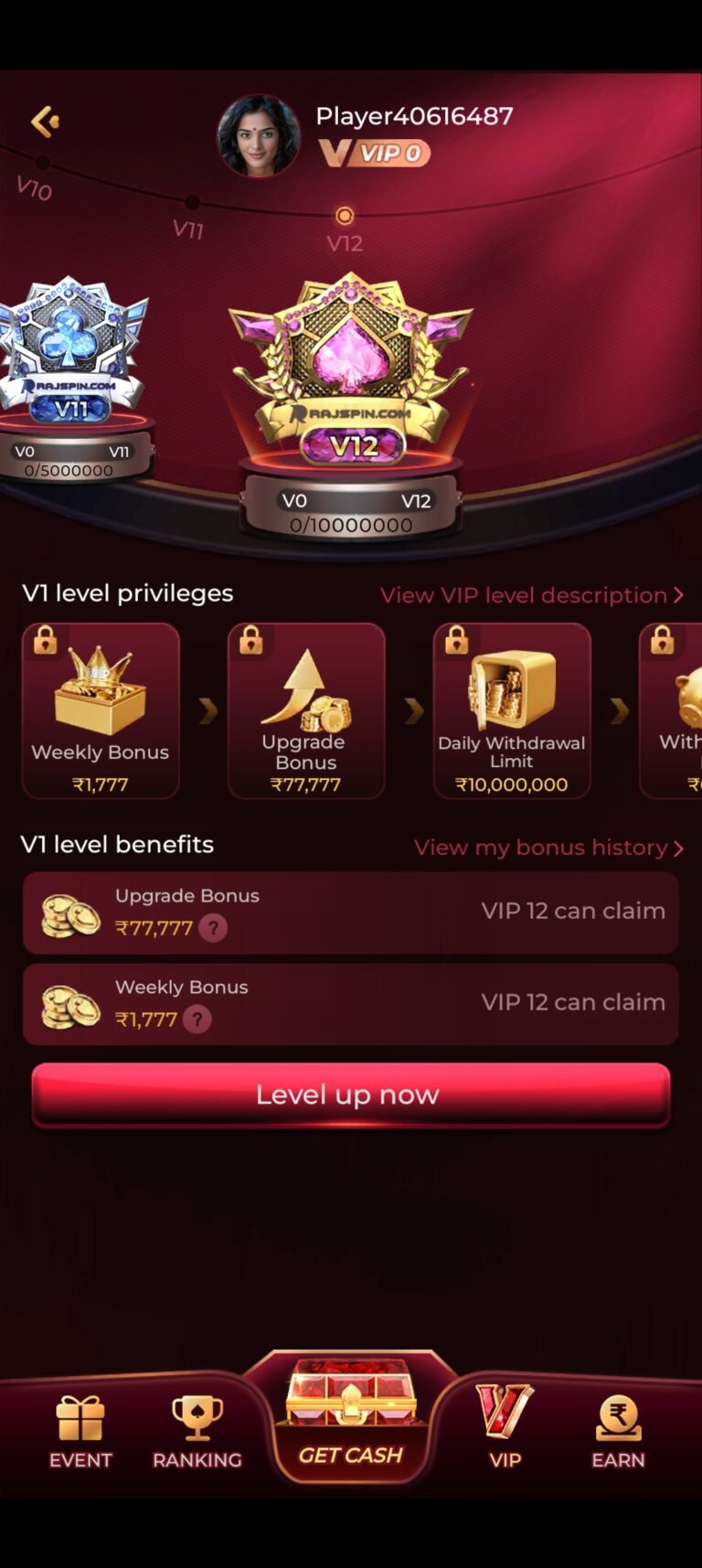 RAJSPIN Game VIP Privileges – Weekly Bonus, Upgrade Rewards & Withdrawal Limits