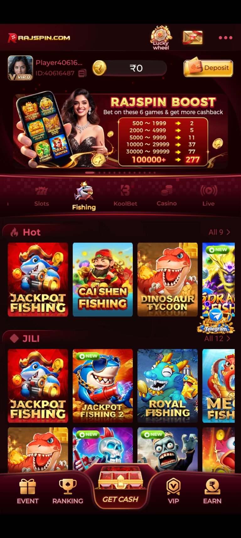 RAJSPIN Fishing Games – JILI & Hot Fishing Category