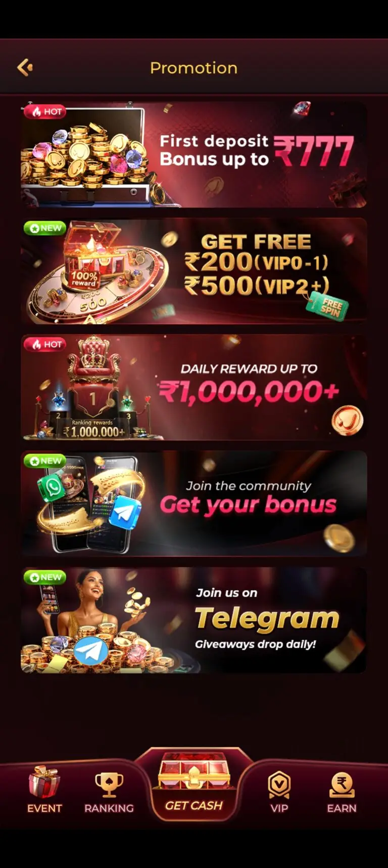 RK777 GAME APP PROMOTION BONUS