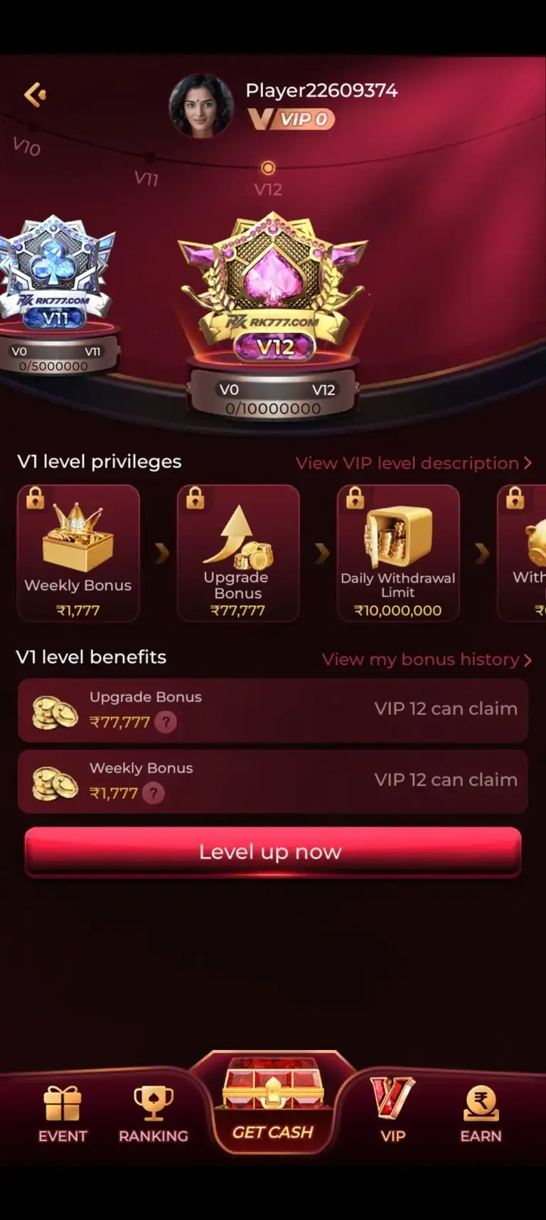 RK777 GAME APP VIP BONUS