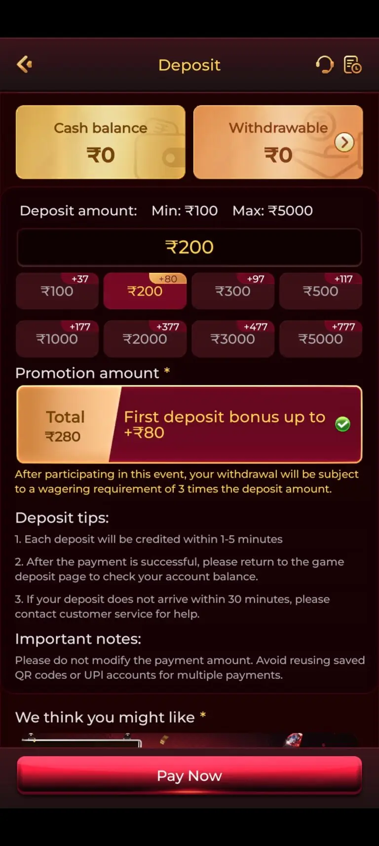 TOP ONE GAME APP FIRST DEPOSIT